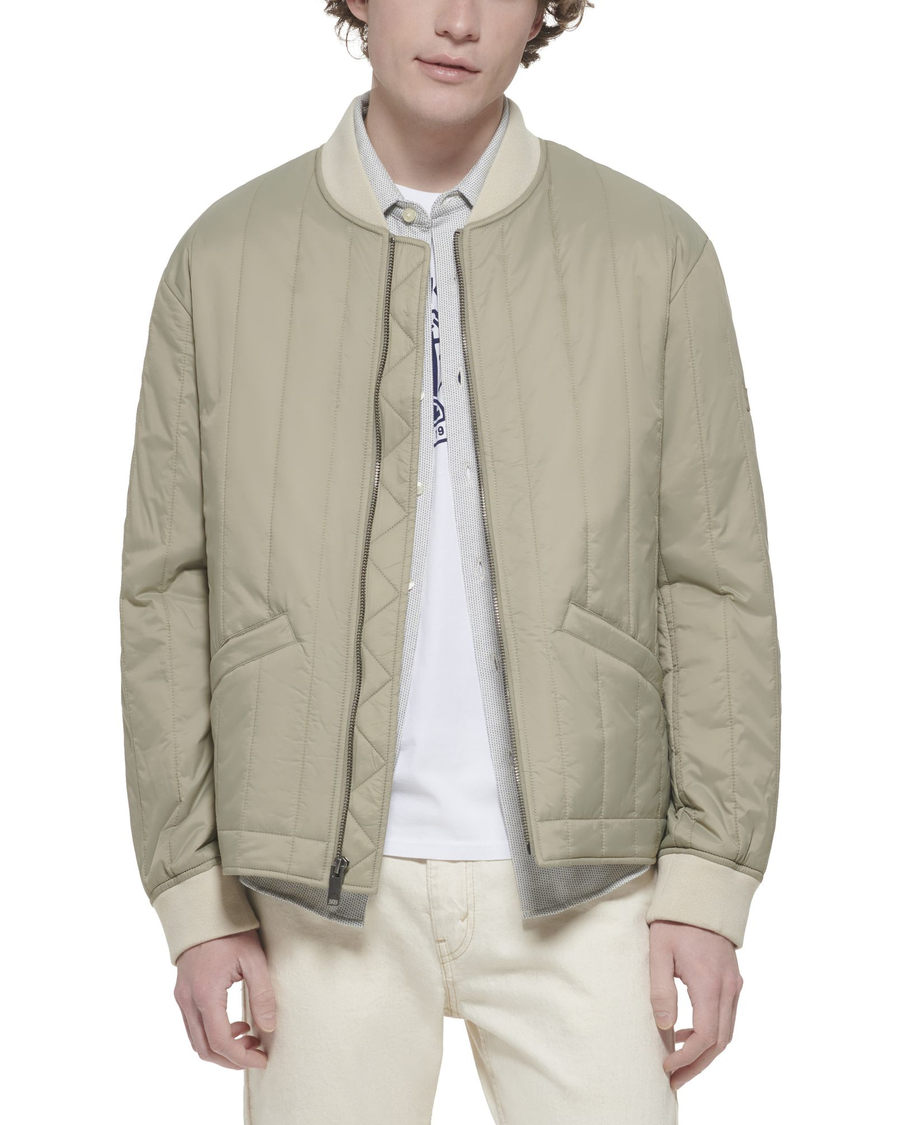 (image for) Distinctive Recycled Nylon Channel Quilted Bomber Jacket